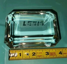 Vintage Tiffany & Co Faceted Emerald Cut Diamond Crystal Paperweight Lexis 