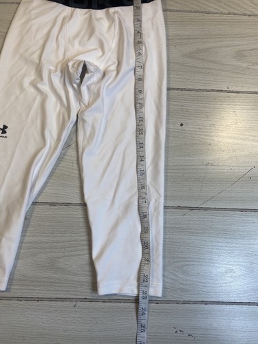 Under Armour Men’s White Heat gear Compression 3/4 Leggings Youth Medium - Picture 7 of 10
