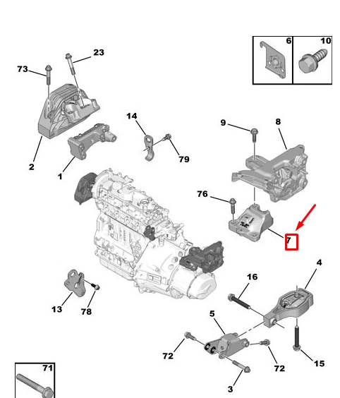 PEUGEOT 208 MK2 P21 Engine Mounting Bracket 9824272980 New Genuine  