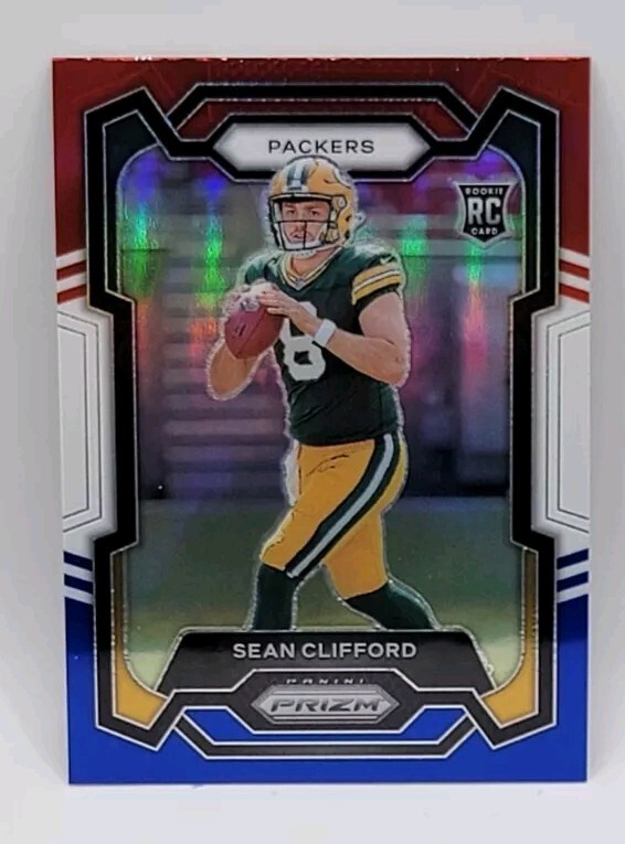 SEAN CLIFFORD 2023 Panini Prizm Red White Blue Parallel Rookie Packers #338 RC