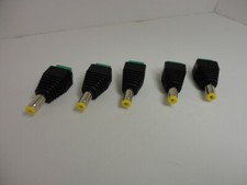 Lot of 5 DC Power Jack Plug Connector Male 2 Pins DVR Cameras Cable Terminals A 