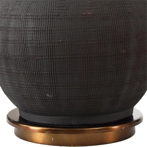 Uttermost Arnav Steel and Ceramic Table Lamp in Textured Black and Light Gray - Picture 3 of 7