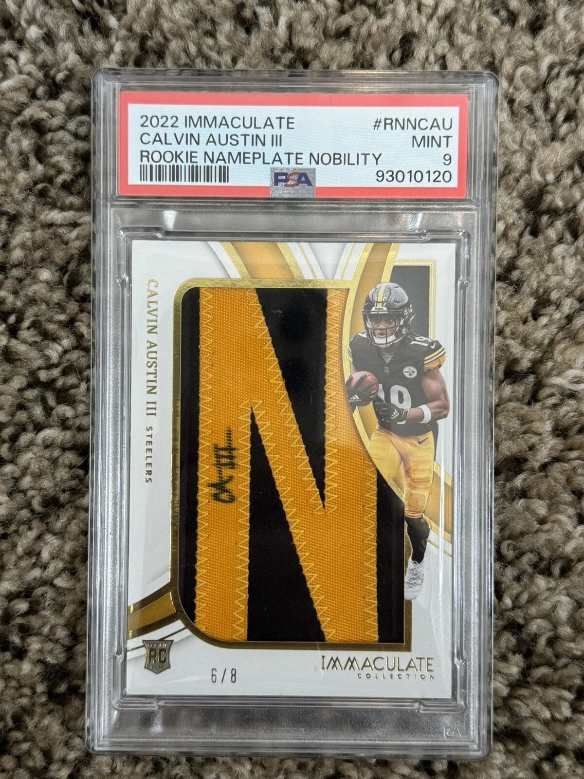 Calvin Austin Panini Immaculate Collection Rookie Nameplate Nobility #RNNCAU Base