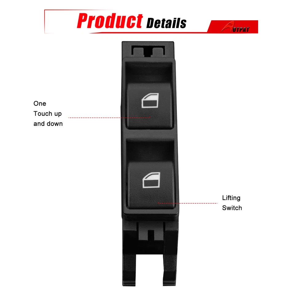 Interruptor de ventana eléctrica del lado del pasajero delantero para BMW 320i 323i 325i 325xi 328i 330i Foto 3 de 4