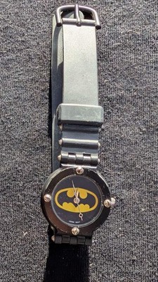 Vintage Batman Watch Black Silicone Strap DC Comics (Untested)