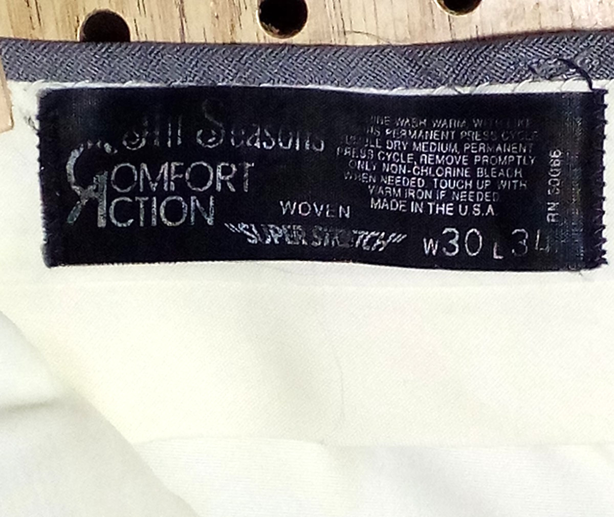 All Seasons Comfort Action Mens Grey Woven Dress Pants W30 L34 Super Stretch