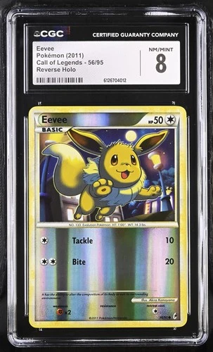 CGC 8 Eevee 2011 Call of Legends 56/95 Reverse Holo Pokemon Card