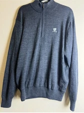 FootJoy Sweater M Large Tech Pullover Golf 100% Wool Windstopper Lined 1/4 Zip