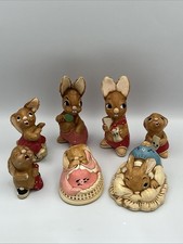 7 Pendelfin Rabbits - Poppet, Dodger, Muncher, Robert, Rolls, Thumper and Barney