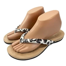 Vionic Dillon Women's Size 7.5 Flip Flop Sandals Leopard Print Orthotic Comfort