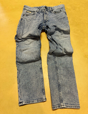 Calvin Klein Men's Blue Light Wash Slim Fit Mid Rise Stretch Denim 5-Pocket