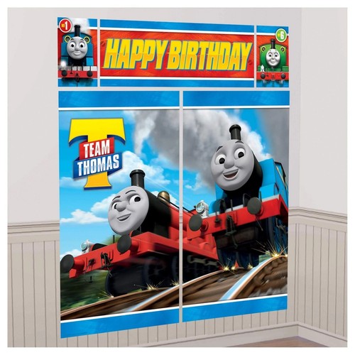 THOMAS THE TANK ENGINE HAPPY BIRTHDAY Party Wall Decorating Kit-GIANT 5 Pc Set!