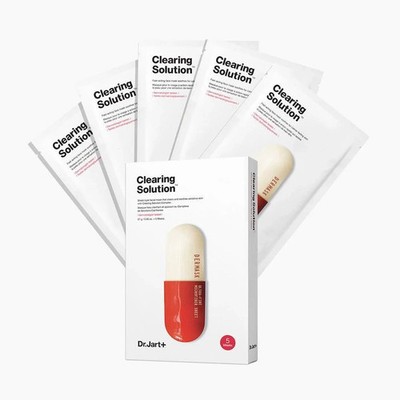 NEW IN BOX Dr. Jart+ Clearing Solution Sheet Mask 27g/.95oz ea. x 5 Sheets