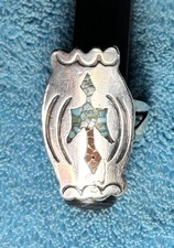 Estate Vintage Native American Woman  s Sterling Silver Ring