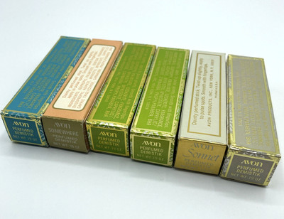 Vintage AVON Lot Of 6 New in Box Old Stock Perfumed Demistik Net Wt .19 Oz