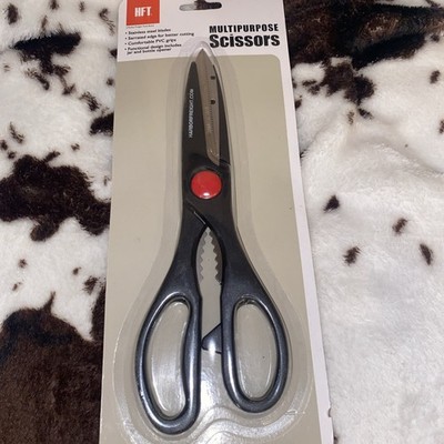 MULTIPURPOSE SCISSORS STAINLESS HEAVY DUTY BLADES - PVC GRIPS NEW LOOK  