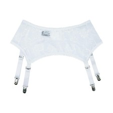Women's Sheer Floral Lace Garter Belt,4 Straps Suspender with Metal Clips Wh...