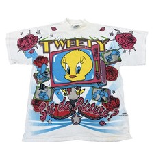 Vintage Tweety Bird Get Da Picture T-shirt Looney Tunes 1996 Youth Kids XL