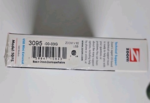BRAND NEW Zoom Model 3095 Data Fax Dial-Up 56K V.92/V.90 Mini External USB Modem - Picture 3 of 3