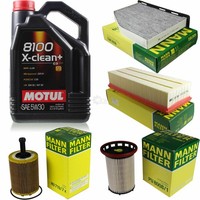 Mann Inspektionspaket 5L Motul 8100 X-Clean+ 5W-30 FüR VW Tiguan 2.0 TDI 4Motion