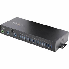 StarTech 16-Port Industrial USB 5Gbps Hub with Power Adapter, Mountable,