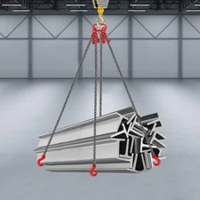 4 Leg Chain Sling 1/4 in*10 FT Adjustable Lifting Slings w/ 8 Hooks 6613 lb Load