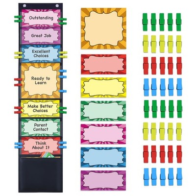 Student Behavior Clip Chart 55 Pc Classroom Management Reward Pocket Chart