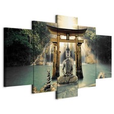 Wandbild 5 tlg Groß Wohnzimmer Leinwand Bilder Buddha Tempel Zen Asiatisch Deko