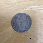 1916 Barber Quarter Denver Silver 25C Circulated Coin 0.9 Fineness Uncertified