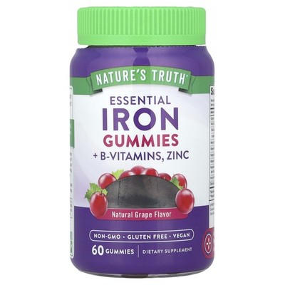 Nature's Truth, essenzielles Eisen + B-Vitamine, Zink-Fruchtgummis, 60 Stück