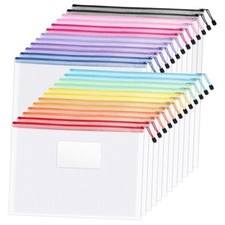 24 Pack Super Large Mesh Zipper Pouch Bags 15.6 11.2 in Pencil Pouch Bulk B4