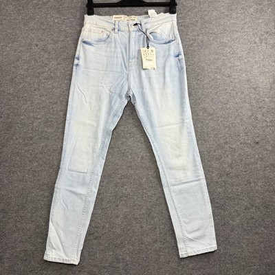 Pull&Bear Carrot Jeans Mens 30 Light Wash Denim Slim Stretch Casual 7685/508