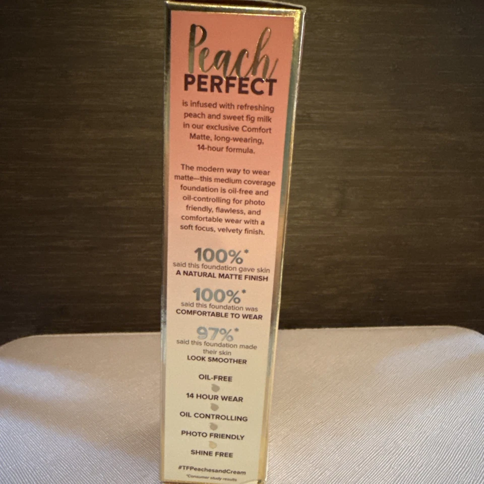 TOO FACED PEACH PERFECT COMFORT MATTE FOUNDATION MAKEUP NATURAL BEIGE 1.6 FL OZ - Image 4 of 4