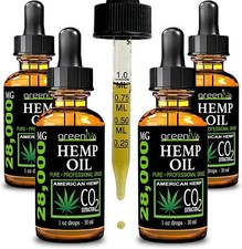 4 Pack Best Hemp Oil Drops for Pain Relief Stress Sleep PURE ORGANIC 28,000mg Ve