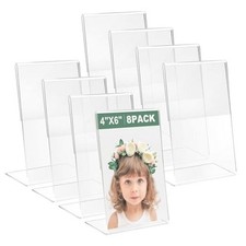 8 Pcs 4x6 Inch Clear Acrylic Photo Frame Scratch-Resistant  Multi-Scene