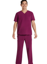Scrubstar Unisex Wine Core Essentials V-Neck Stretch Scrub Top Size XL NWT
