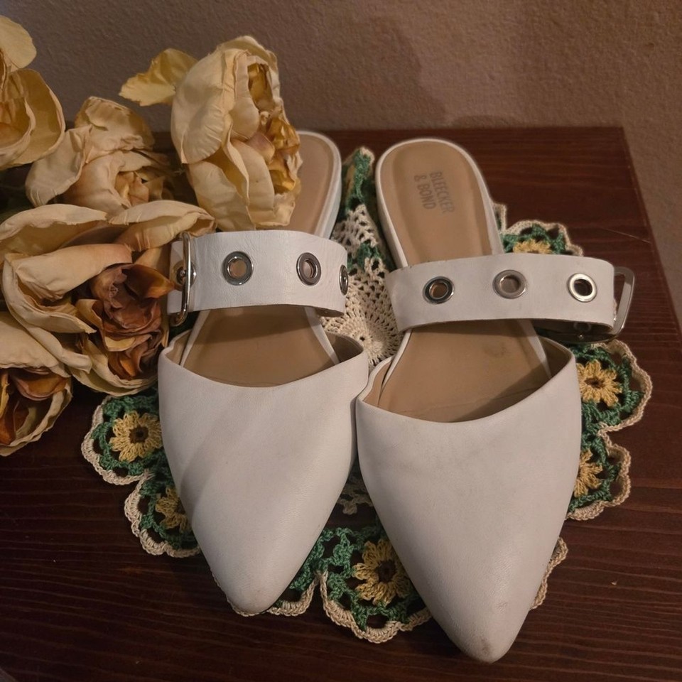 White Mules with Silver Accents