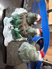 Gemmy Three Frog Christmas Song Singing Trio Animatronic vintage