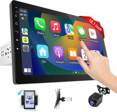 10.1 Inch Rotatable Carplay Screen for Car and Android Auto,Single Din Car Stere