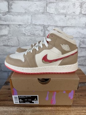 Nike Air Jordan 1 Mid SE (GS) Peanut Butter and Jelly Youth 6 Womens 7.5- NEW
