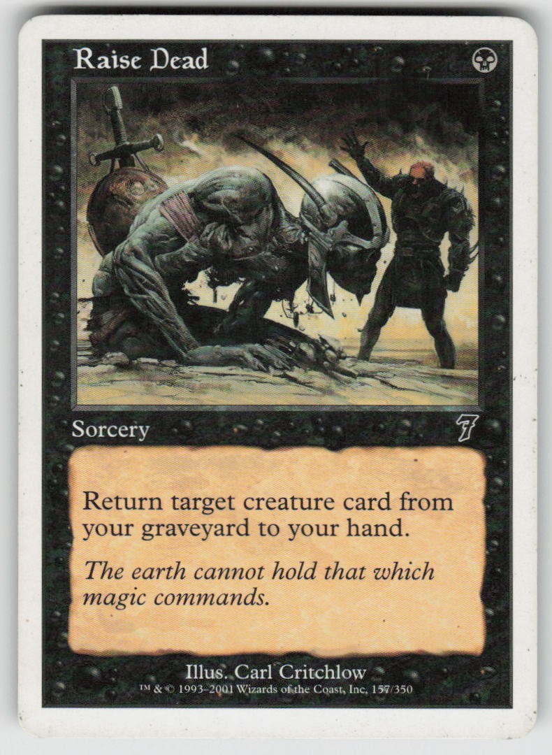 Raise Dead Common 7th Edition 157 MTG Heavily Played 2001
