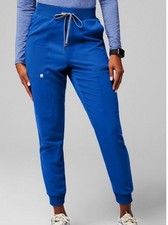 Fabletics High-Rise On-Call Scrub Joggers in a royal blue Sz M Measurements Pics
