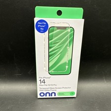 Onn For iPhone 14/16e/13/13 Pro Tempered Glass Screen Protector Glitter Frame