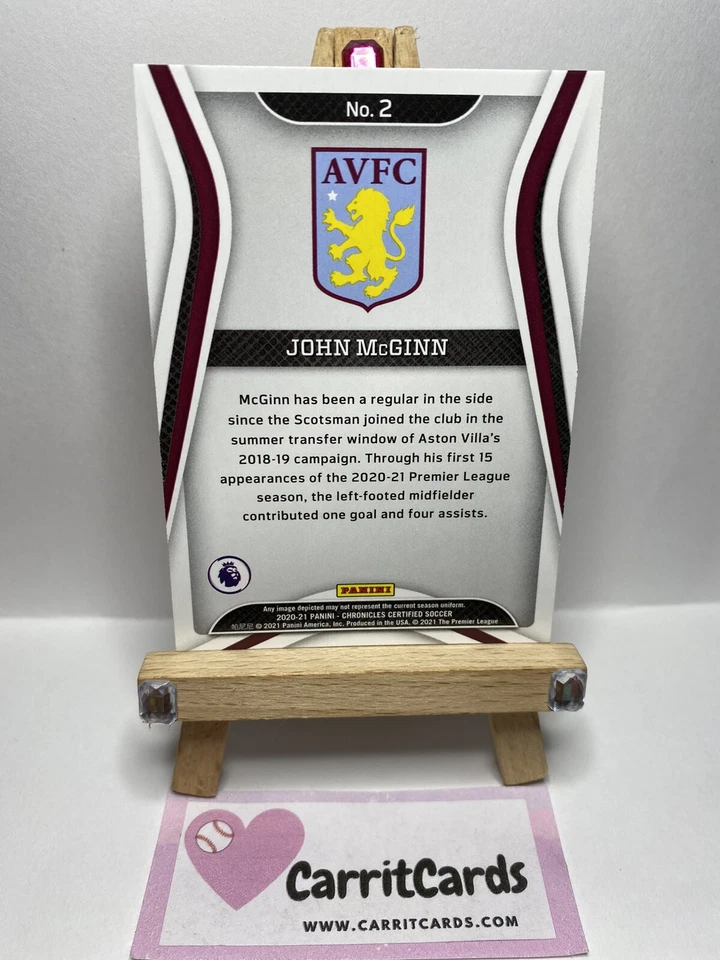 JOHN MCGINN 2020-21 Panini Chronicles Certified Soccer #2 Aston Villa - Image 4 of 4