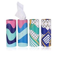 4 Pack Car Tissue Holder Round Tissue Container for Car Cup Holder