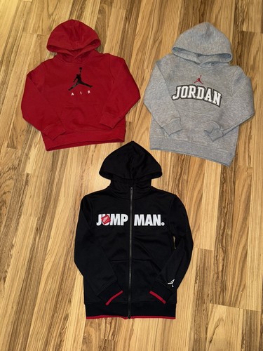 Nike Jordan Boys Sz 7 6/7 Hoodie Hooded Sweatshirt Lot Of 3 Cotton EUC