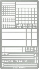 No.423 Metal Stencil for Bullet Journaling Bookmark Planning Drawing