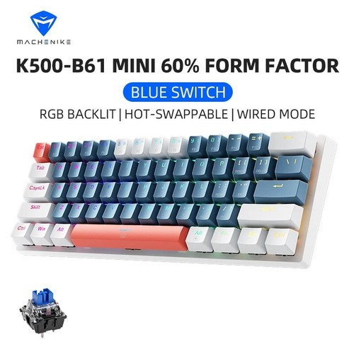 K500-B61 Mini Mechanical Keyboard – 60% RGB Hot Swappable Wired Gaming Keyboard - Picture 25 of 26