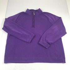 Tommy Bahama Mens 1/2 Zip Sweater FADED Purple Long Sleeve Pullover Large