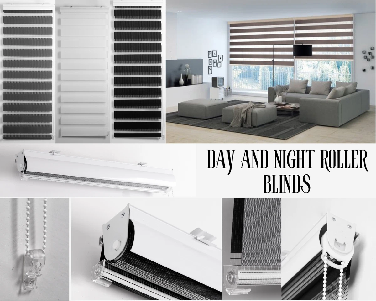 Zebra Roller Blinds Home Window Day and Night Blind Dual Layers Shade 2 lengths